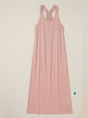 ✨ JustFab Casual Summer Boho Pink Macramé Back Maxi Dress - NWT ✨ Size Large